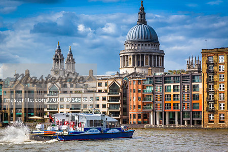 St Paul's Cathedral and the Thames River, London, England, United Kingdom St Paul's Cathedral and the Thames River, London, England, United Kingdom