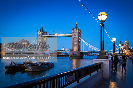 Tower Bridge at Dusk, London, England, United Kingdom