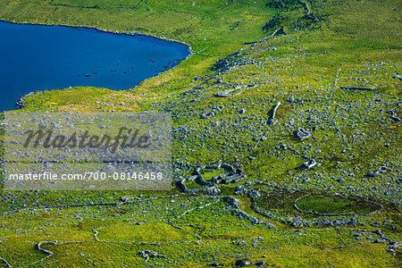Scenic overview, Conor Pass, Dingle Peninsula, County Kerry, Ireland