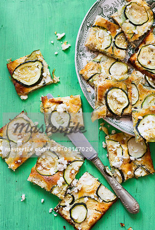 Courgette cake with feta cheese