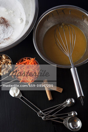 Ingredients for carrot muffins