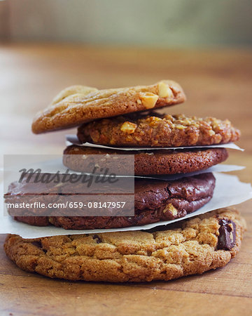 Stack of chocolate chip cookies