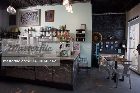 Service counter of vegan, allergy-friendly bakery and cafe