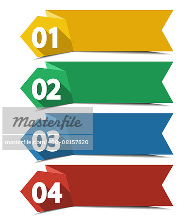 Vector design template with color numbered labels