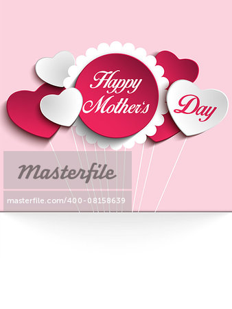 Vector - Happy Mother Day Heart Tag Background