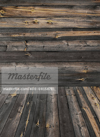 Rough old weathered wooden wall and table product photo background