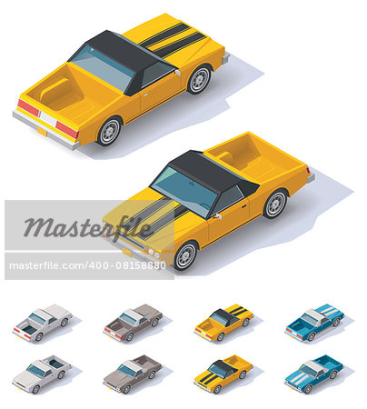 Isometric icon representing utility coupe car