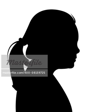 a child head silhouette vector