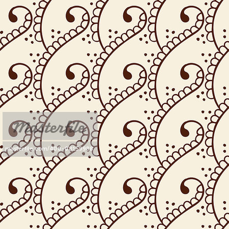 Indian style seamless pattern with ethnic flower branches. Background for textile or wrapping paper.