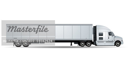 Vector truck with trailer isolated on white background