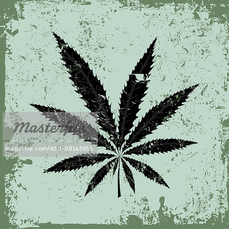 Green hemp floral inspiration background, cannabis leaf space background texture. Vector marijuana leaves illustration.