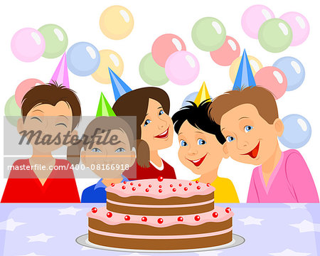 Vector illustration of a children's birthday