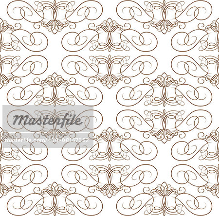 Seamless texture with vintage calligraphical elements. Vector pattern