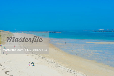 View over Shell Beach, Herm, Channel Islands, United Kingdom, Europe