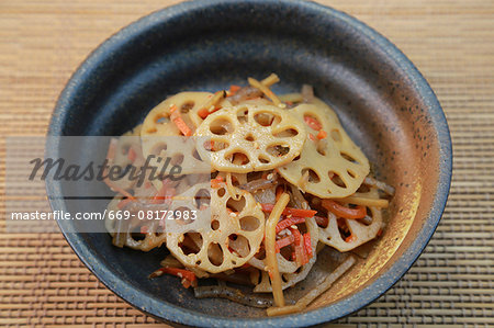 Sauteed lotus root Sauteed lotus root