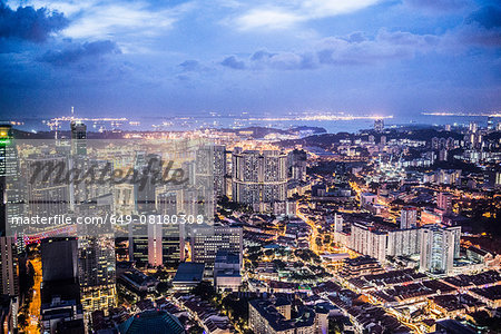 Cityscape at dusk, Singapore