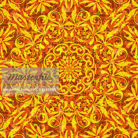 Seamless Abstract Background with Symbolical Floral Pattern