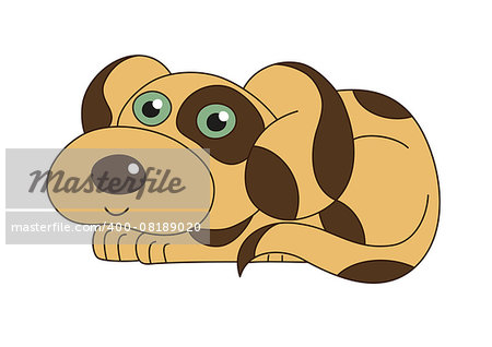 Cartoon puppy, vector illustration of cute dog surprising, funny doggy smiling