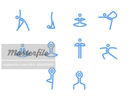 Yoga, pilates set of vector symbols