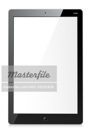 Vector illustration of black tablet with empty screen