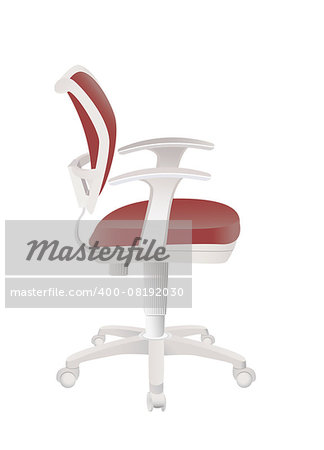 Red office chair isolated on white background