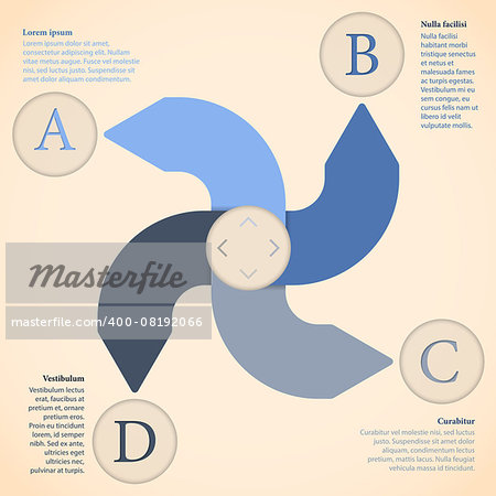Cool infographic design with four arrows and options