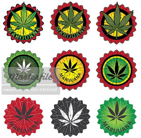 cannabis marijuana leaf design stamps
