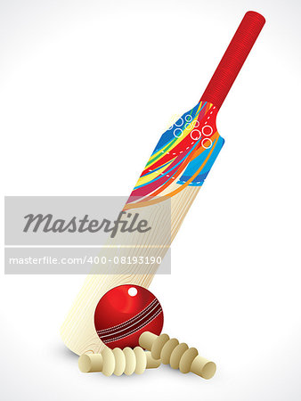 abstract detailed cricket bat vector illustration