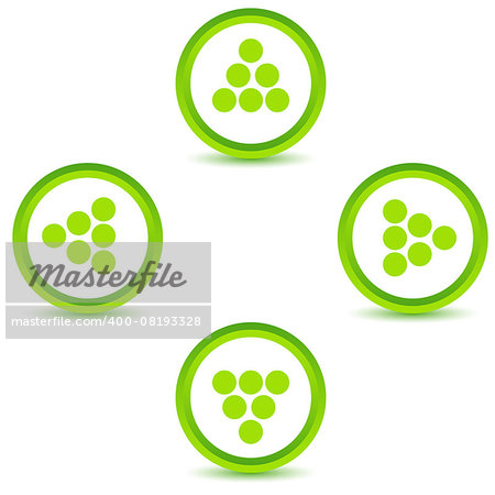 Green arrows icons set on a white background. Vector illustration