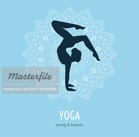 Vector illustration of Woman doing yoga asanas