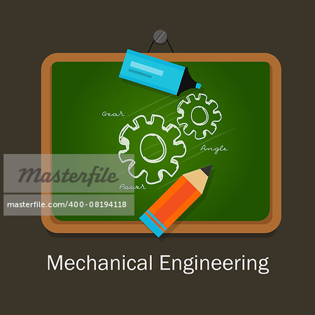 mechanical engineering study subject studies class board vector