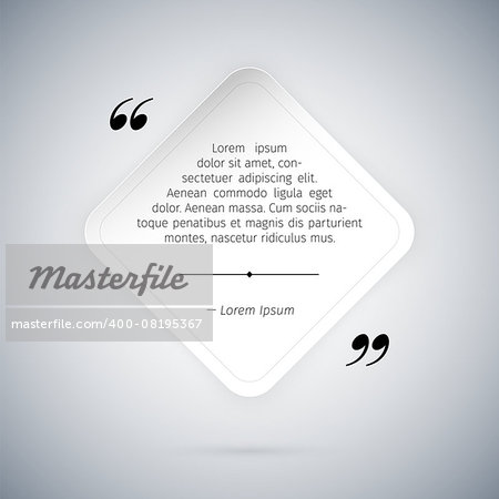 Quote on White Paper Sheet Template. Clipping paths included in JPG file.