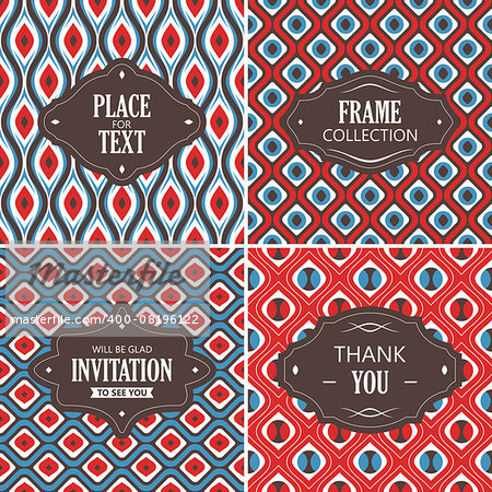 Set of vintage frames vector illustration