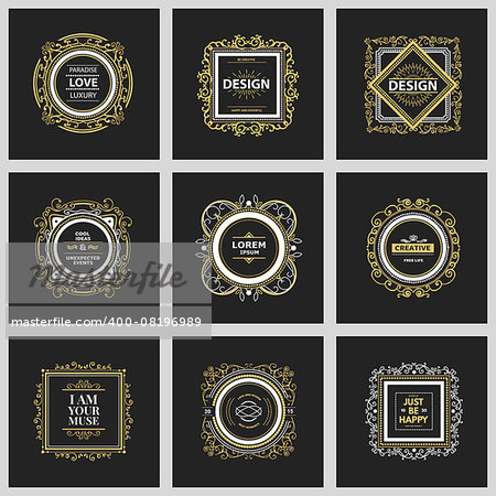 Monogram  luxury logo template with flourishes calligraphic elegant ornament elements. Luxury elegant design for cafe, restaurant, bar, boutique, hotel, shop, store, heraldic, jewelry, fashion
