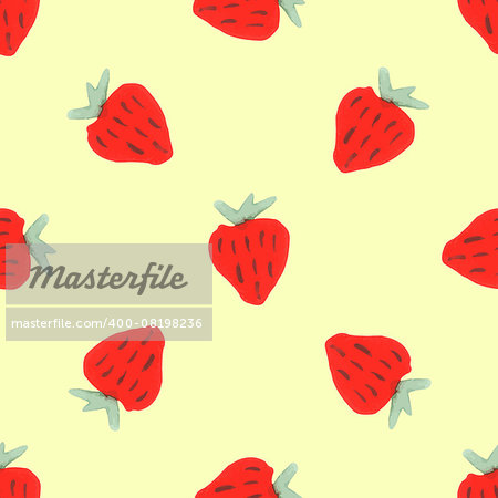 Watercolor strawberry pattern.