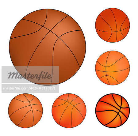 Vector Basketball set isolated on a white background