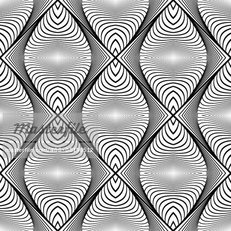Design seamless monochrome striped pattern. Abstract decorative background. Vector art. No gradient