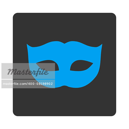 Privacy Mask icon. This rounded square flat button is drawn with blue and gray colors on a white background.