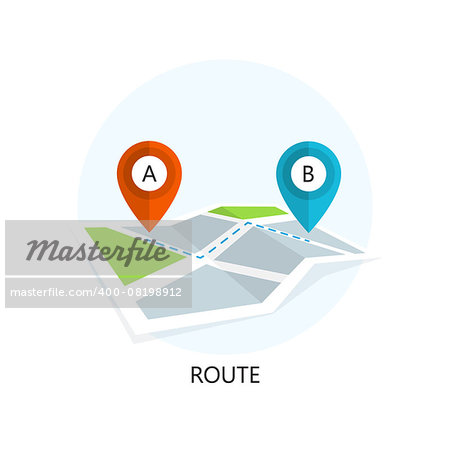 Route Icon. Flat Design. Isolated Illustration.