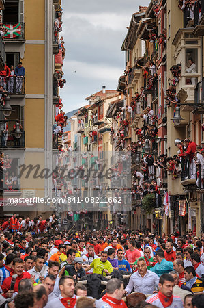 Running of the Bulls, Festival of San Fermin, Pamplona, Navarra, Spain, Europe