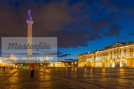 Palace Square, the Hermitage, Winter Palace, UNESCO World Heritage Site, St. Petersburg, Russia, Europe