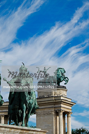 Statues of Seven Chieftains of the Magyars, Hereos' Square, Budapest, Hungary