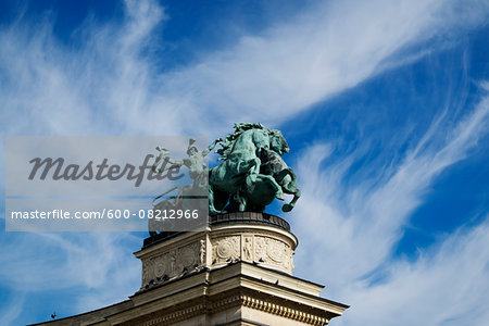 Statue of One of the Seven Chieftains of the Magyars, Hereos' Square, Budapest, Hungary