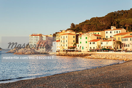 Marciana Marina at sunset, Island of Elba, Livorno Province, Tuscany, Italy, Europe