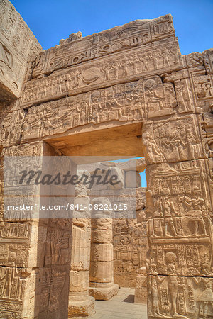 Doorway in the Temple of Khonsu, Karnak Temple, Luxor, Thebes, UNESCO World Heritage Site, Egypt, North Africa, Africa