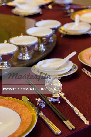 Table set for event party or wedding reception