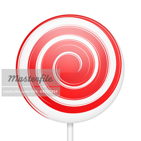 Sweet lollipop with stick, vector eps10 illustration