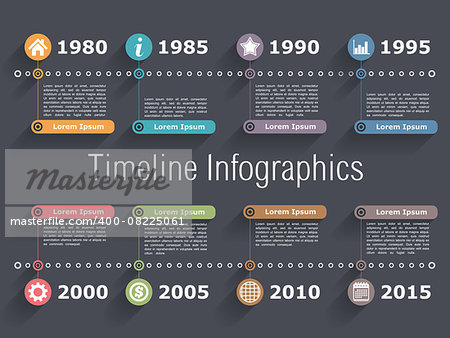 Horiztonal timeline infographics design template, vector eps10 illustration