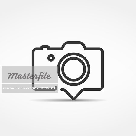 Camera icon or emblem, design element for your logo, vector eps10 illustration