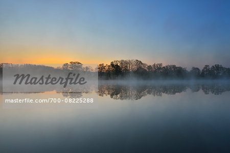 River Main at Dawn, Himmelstadt, Franconia, Bavaria, Germany